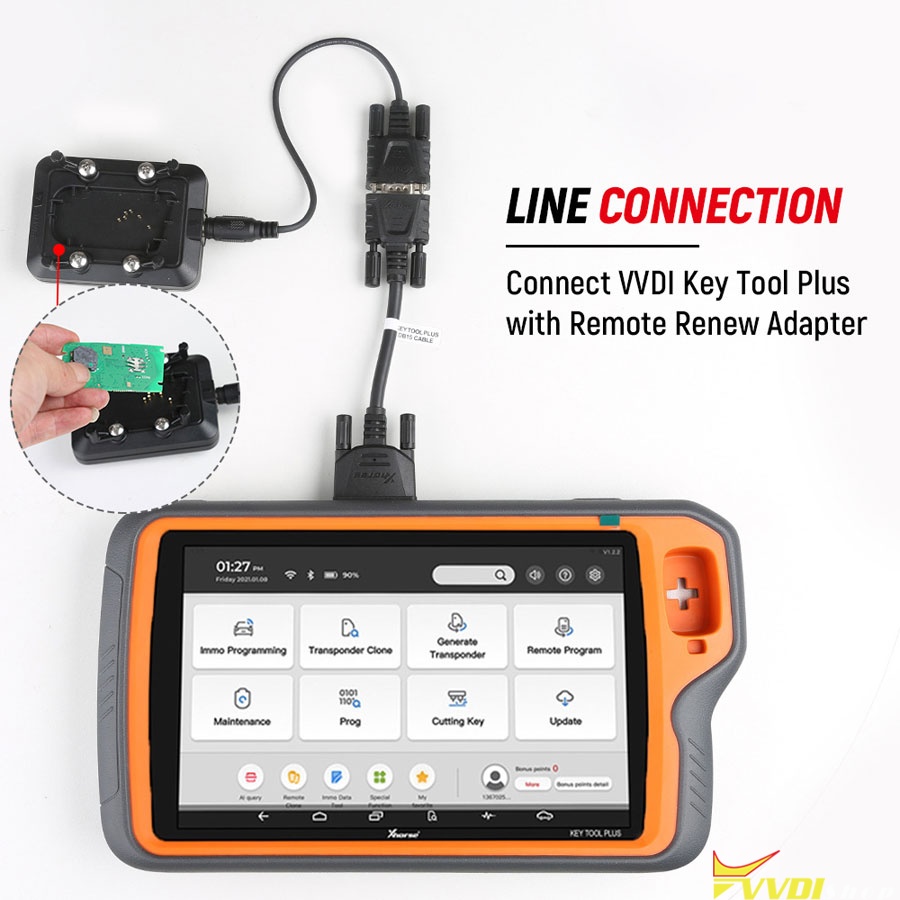 Connect Xhorse Key Tool Plus With Renew Adapter 1
