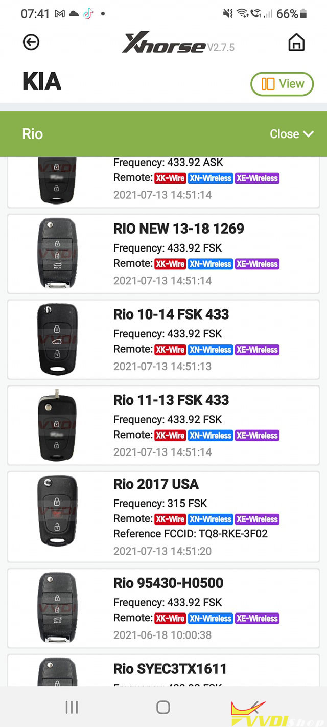 Generate Kia Rio 2018 4D Key Xhorse Mini Key Tool 2
