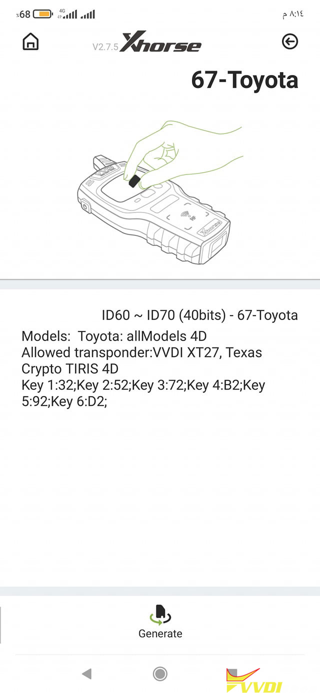 Vvdi Copy Toyota 4d70 Via Super Chip Xt27 2