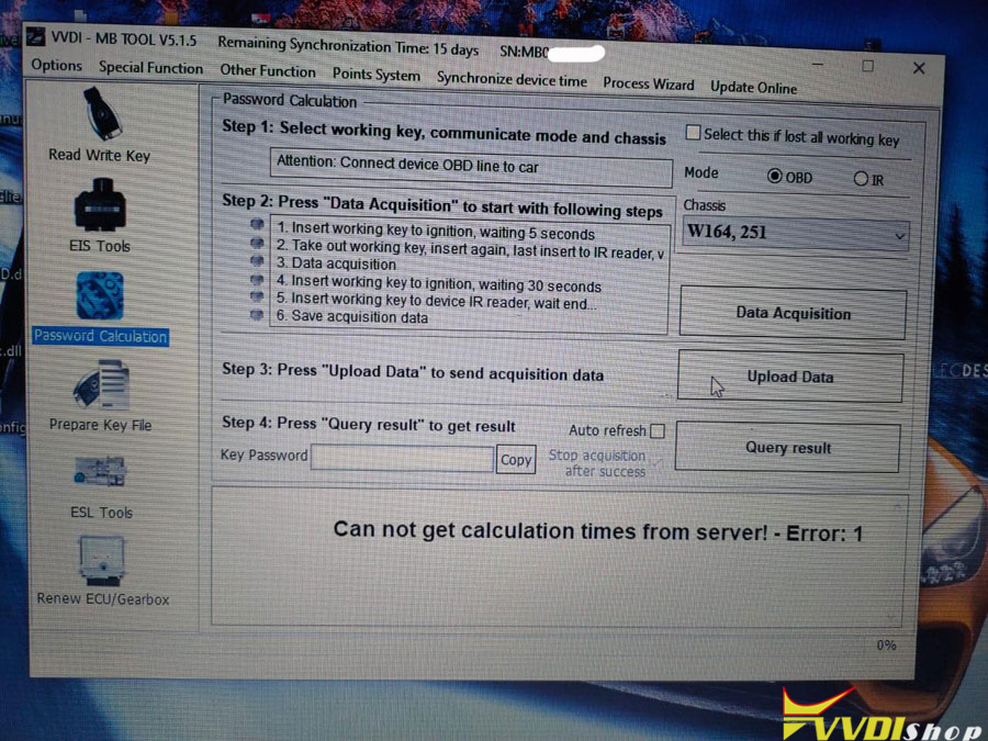 Vvdi Mb Cannot Get Calculation Times From Server
