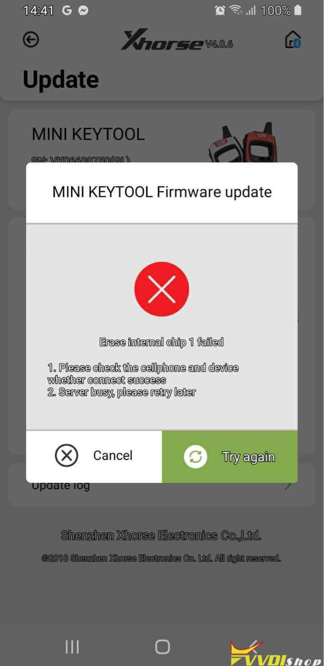 Xhorse Vvdi Mini Key Tool Erase Internal Chip Failed 2