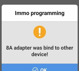 8A Adapter Was Bind To Other Device