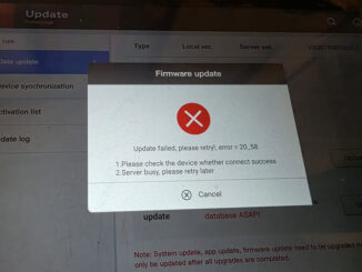 vvdi key tool plus error 20 58