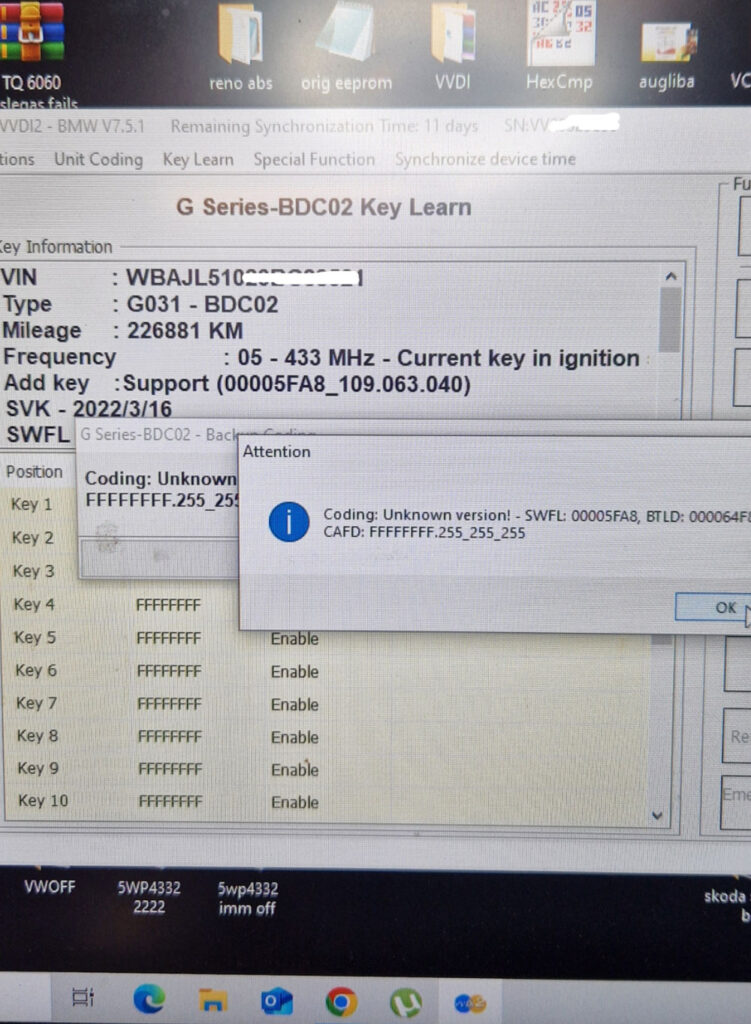 vvdi2 bmw bdc2 coding known error 2
