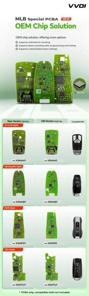 new xhorse mlb pcba oem chip solution for vvdi2 key tool plus
