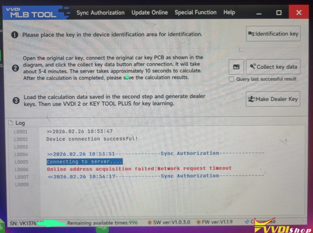 Xhorse VVDI MLB Tool Online Address Acquisition Failed Solution Xhorse VVDI MLB Tool Online Address Acquisition Failed Solution