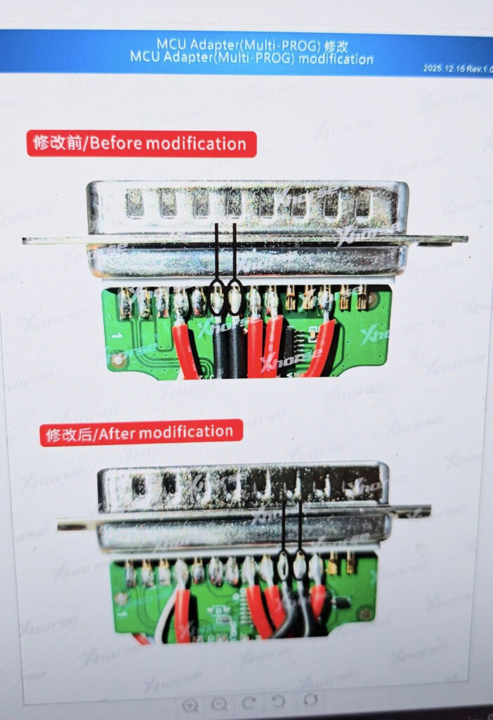 modify xhorse multi prog mcu cable 2