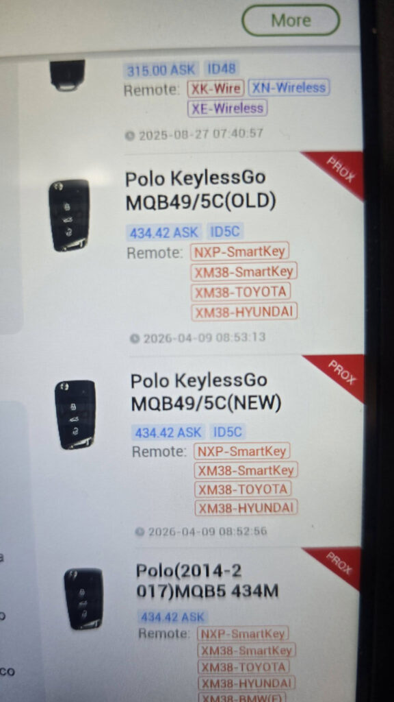 mqb49 5c xhorse key starts original key not working 1