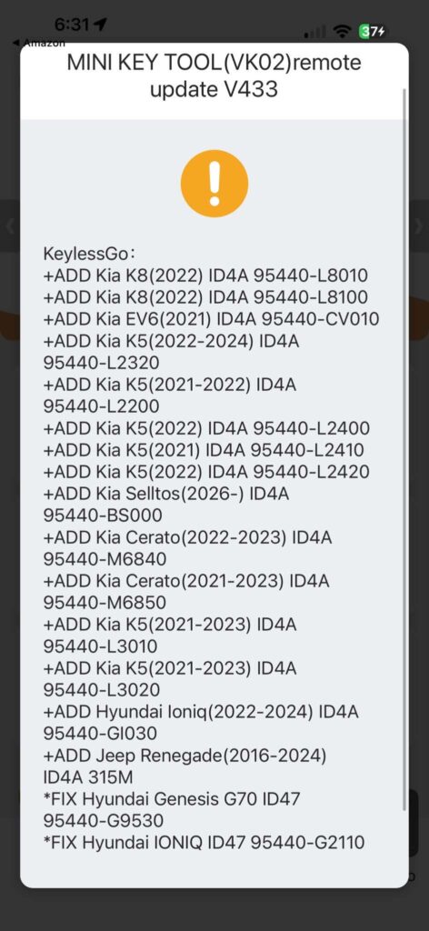 xhorse update hyundai kia 4a remote database