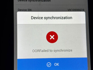 xhorse key tool max pro failed to sync error